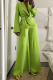 Blazer Two Piece Set Tie Waist Long Sleeve Wide Leg Pants Formal