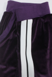 Velvet Two Piece Set Zip Jacket Wide Leg Pants Casual Track Suit
