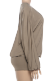 Casual Solid Color Backless O Neck Loose Rompers