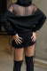 Cropped Hoodie Sheer Mesh Back Panel Oversized Long Sleeve Casual Top