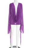 Sexy Hot Club Nightclub Solid Color V Neck Dresses