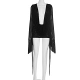 Sexy Hot Club Nightclub Solid Color V Neck Dresses