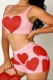 Sexy Casual Street Daily Party Nightclub Y2k Love Print Heart Shaped Sleeveless Two Pieces