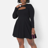 Sexy Casual Daily Party Y2k Solid Color O Neck A Line Dresses