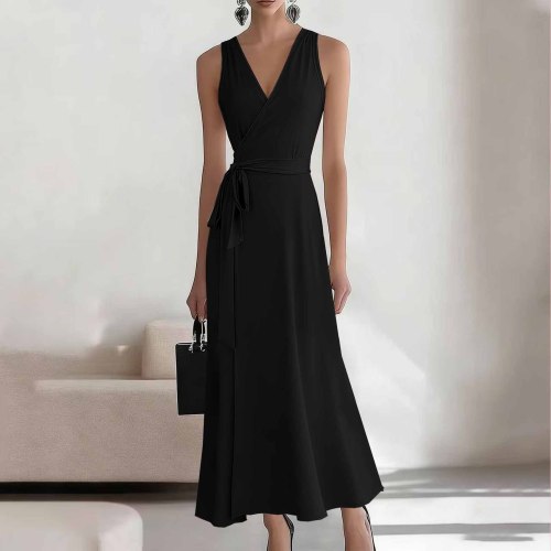 Sexy Casual Daily Party Vacation Formal Prom Office lady Solid Color V Neck A Line Dresses