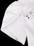 Casual Street Vacation Prom Birthday Homecoming Y2k Solid Color Beading O Neck A Line Short Sleeve Dress
