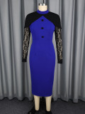 Patchwork Lace O Neck Dresses