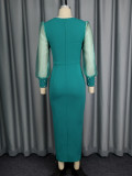 Sexy Party Formal Prom Office lady Solid Color Mesh V Neck Wrapped Skirt Dresses