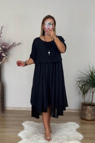 Solid Color O Neck Half Sleeve Two Pieces