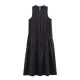 Casual Daily Solid Color O Neck A Line Dresses