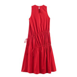 Casual Daily Solid Color O Neck A Line Dresses