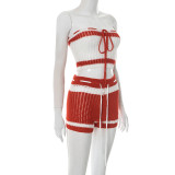 Contrast Sleeveless Two Pieces