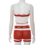 Contrast Sleeveless Two Pieces