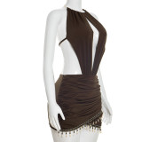 Sexy Street Daily Party Bohemian Patchwork Wrapped Skirt Dresses