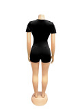 Sexy Street Solid Color V Neck Rompers
