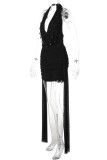 Backless Halter Wrapped Skirt Dresses