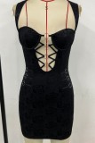 Sexy Cutout Hollow Out Spaghetti Strap Wrapped Skirt Dresses