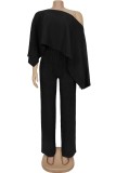 Casual Solid Color O Neck Half Sleeve Two Pieces