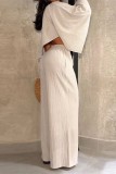 Casual Solid Color O Neck Half Sleeve Two Pieces