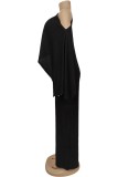 Casual Solid Color O Neck Half Sleeve Two Pieces