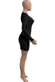 Casual Solid Patchwork V Neck A Line Dresses