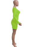 Casual Solid Patchwork V Neck A Line Dresses