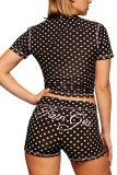 Sexy Casual O Neck Short Sleeve Two Pieces