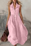 Casual Solid Color V Neck A Line Dresses