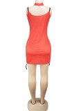 Sexy Street Spaghetti Strap Sleeveless Slip Pencil Dress skirt Print bandage Club Dresses