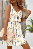 Casual Floral Print V Neck A Line Dresses