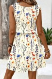 Casual Floral Print V Neck A Line Dresses