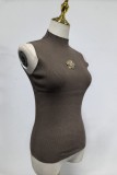 Casual Daily Solid Color Basic Half A Turtleneck Tops