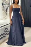 Stripe Pocket Spaghetti Strap Vest Dresses