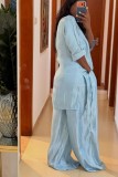 Casual Street Solid Color V Neck Long Sleeve Two Pieces