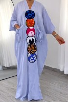 Casual Daily Graphic Print V Neck Dresses