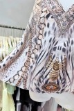 Street Party Bohemian Leopard Cold Shoulder Tops