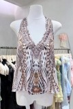Street Party Bohemian Leopard Cold Shoulder Tops