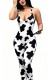 Sexy Print Backless Halter Skinny Jumpsuits