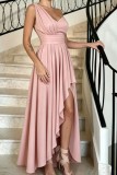 Sexy Party Birthday Solid Color V Neck Off The Shoulder Dresses