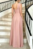 Sexy Party Birthday Solid Color V Neck Off The Shoulder Dresses