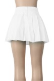 Casual Daily Solid Color Pleated High Waist Type A Solid Color Bottoms