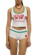 Casual Street Sportswear Letter Print Vests Sleeveless Two Pieces