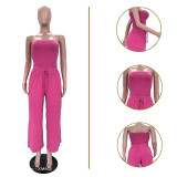 Sexy Casual Daily Y2k Solid Color Solid Color Strapless Regular Jumpsuits