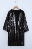 Fashion Casual Letter Sequins O Neck Straight Dresses