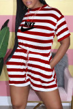 Fashion Casual Striped Patchwork O Neck Rompers