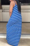 Fashion Casual Striped Letter Spaghetti Strap Sling Dress Dresses