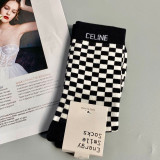 Fashion Sportswear Letter Plaid Patchwork Sock