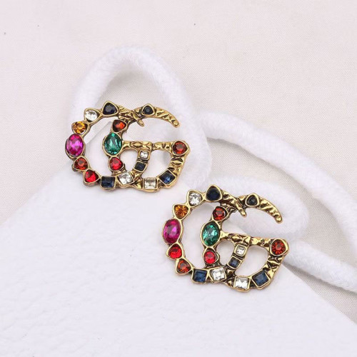 Fashion Vintage Letter Hot Drill Earrings