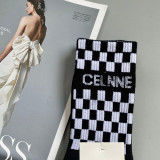 Fashion Casual Letter Plaid Patchwork Sock