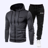 Fashion Sportswear Letter Patchwork Hooded Collar Long Sleeve Two Pieces